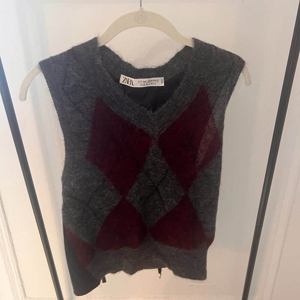 Zara Argyle Sweater Vest